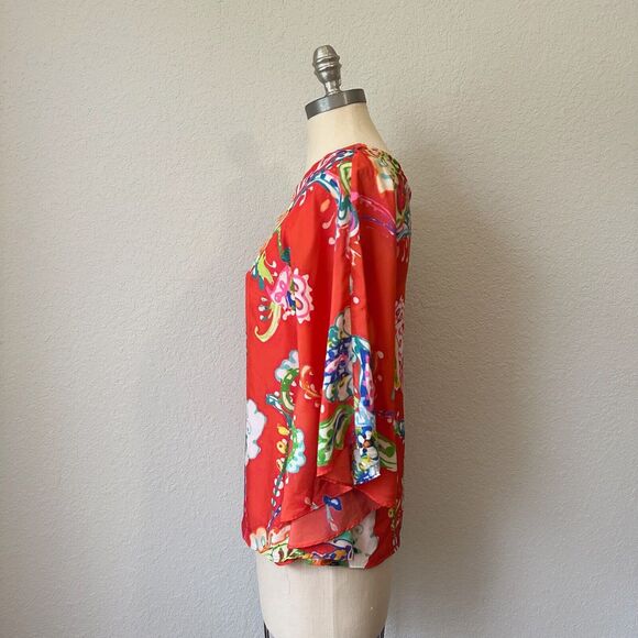 LAUREN RALPH LAUREN Black Label One Shoulder Blouse in Multi Floral Print - Picture 4 of 10